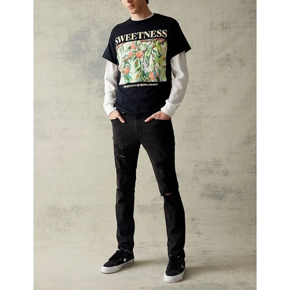 Pacsun Men’s Black Stacked Skinny Jeans Size 36 x 32